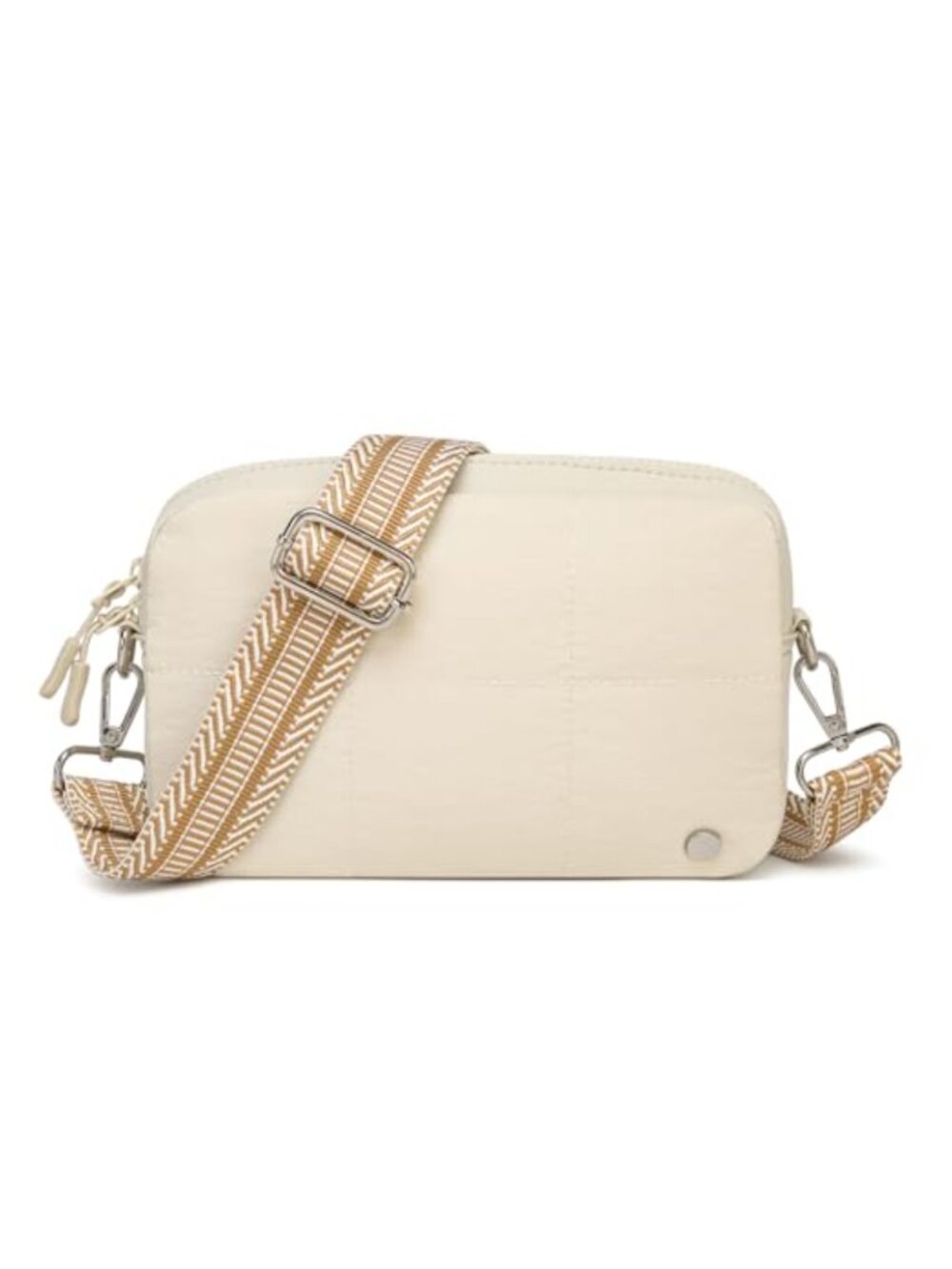 Quilted Puffer Crossbody Bag Women Small Shoulder Handbag with Adjustable Strap